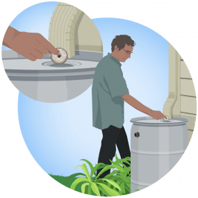 rain barrel button