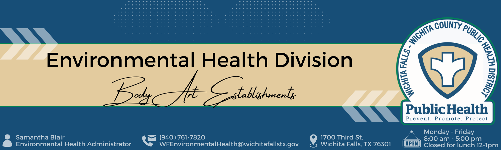 Environmental Health Body Art Establishments Top Banner