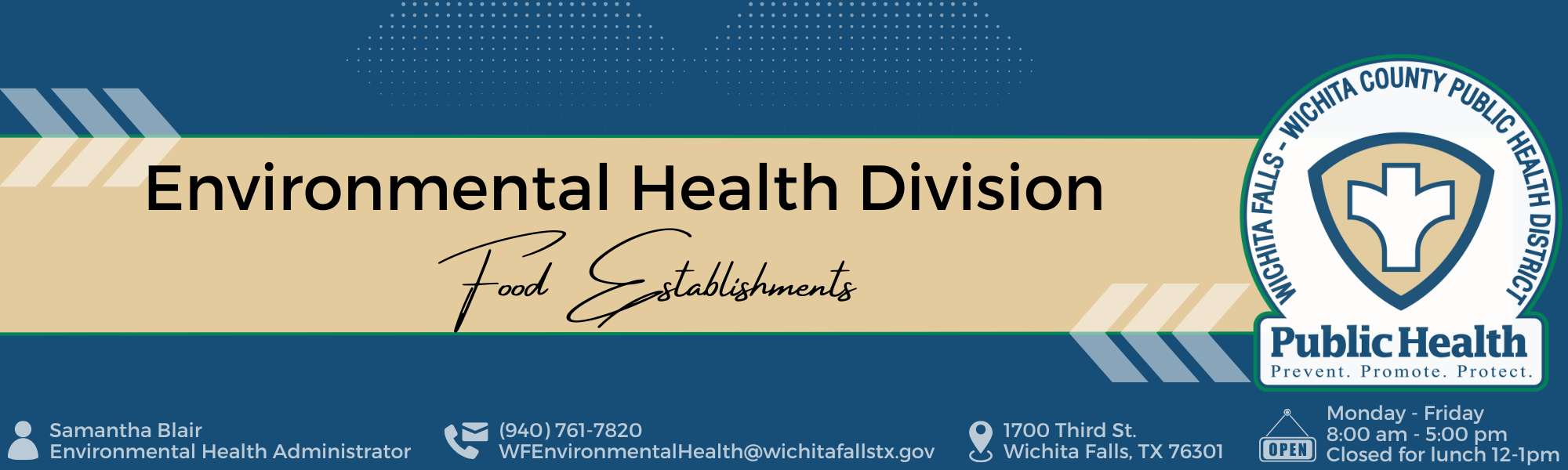Environmental Health Food Establishments Top Banner