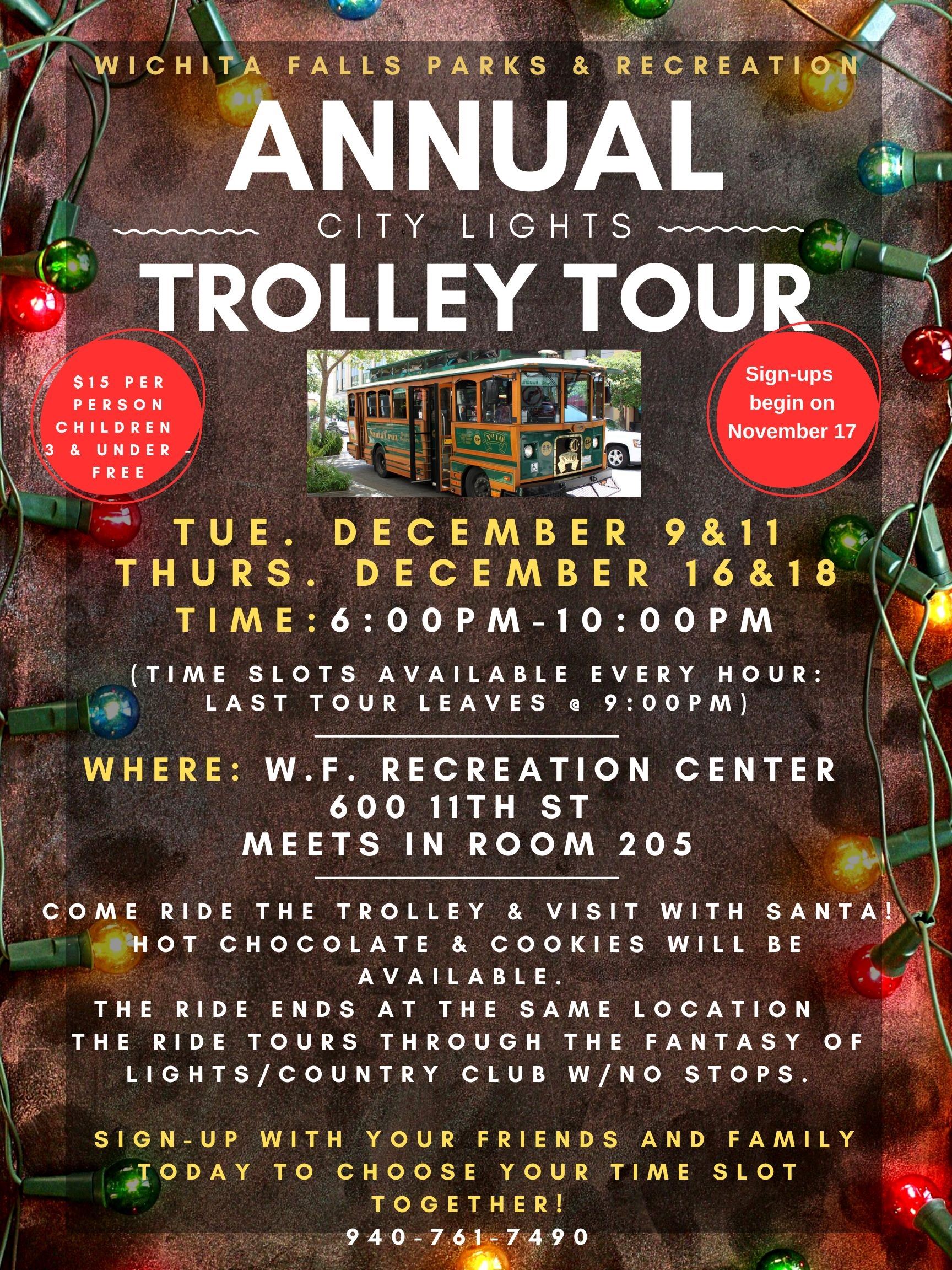 2025 Annual City Lights Trolley Tour flyer